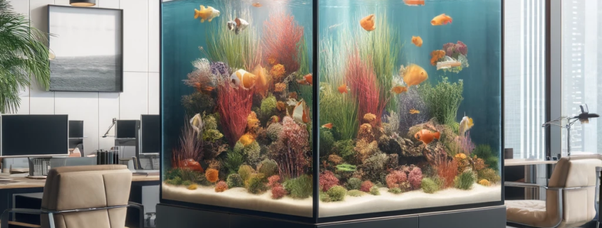 tous les bienfaits d'un aquarium en société.
