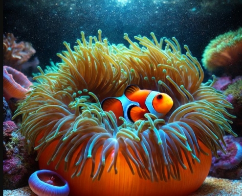 Symbiose Anémones et Poissons Clowns dans un Aquarium RedSea